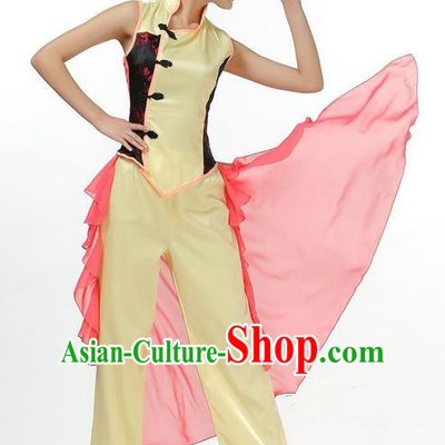 Traditional Chinese Yangge Fan Dancing Costume, Folk Dance Yangko Blouse and Pants Uniforms, Classic Umbrella Jasmine Flower Dance Elegant Dress Drum Dance Clothing for Women