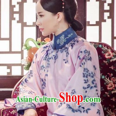Traditional Ancient Chinese Imperial Consort Costume, Chinese Qing Dynasty Manchu Palace Lady Dress, Chinese Legend of Dragon Ball Mandarin Fermale Robes, Imperial Concubine Embroidered Clothing for Women