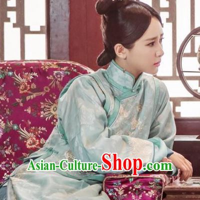 Traditional Ancient Chinese Imperial Princess Costume, Chinese Qing Dynasty Manchu Palace Manchu Nobility Lady Dress, Chinese Legend of Dragon Ball Mandarin Fermale Robes, Ancient China Imperial Consort Embroidered Clothing for Women