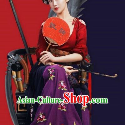 Traditional Ancient Chinese Imperial Consort Costume, Chinese Television Drama Detective Samoyeds Princess Elegant Hanfu Dress, Chinese Tang Dynasty Imperial Concubine Tailing Embroidered Clothing for Women
