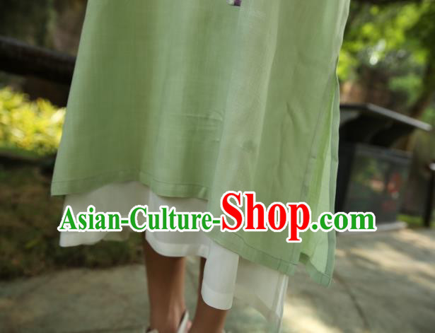 Traditional Ancient Chinese Young Women Cheongsam Dress Republic of China Tangsuit Stand Collar Blouse Dress Tang Suit Clothing for Women