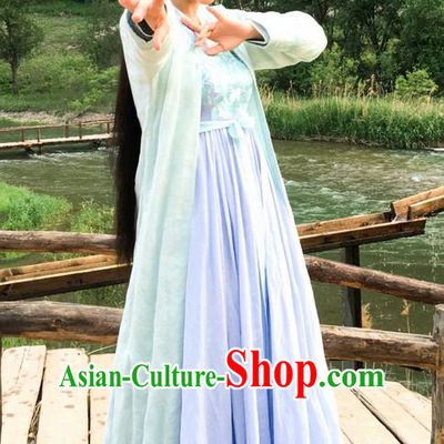 Traditional Ancient Chinese Elegant Female Swordsman Costume, Chinese Warring States Period Dynasty Imperial Princess Fairy Dress, Cosplay Princess Chinese Nobility Hanfu Embroidered Clothing for Women