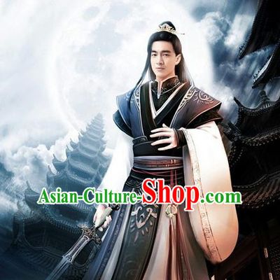 Traditional Ancient Chinese Elegant Swordsman Costume, Chinese Western Wei Dynasty Jiang Hu Swordsman Robe, Cosplay Princess Agents  Nobility Childe Chinese Kawaler Hanfu Clothing for Men