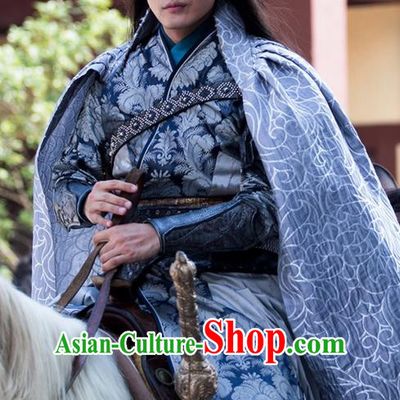 Traditional Ancient Chinese Elegant Swordsman Costume, Chinese Western Wei Dynasty Jiang Hu Swordsman Robe, Cosplay Prince Nobility Childe Chinese General Hanfu Clothing for Men