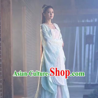 Traditional Ancient Chinese Female Swordsman Costume, Chinese Warring States Period Imperial Princess Fairy Elegant Dress, Cosplay Princess Chinese Nobility Hanfu Tailing Clothing for Women