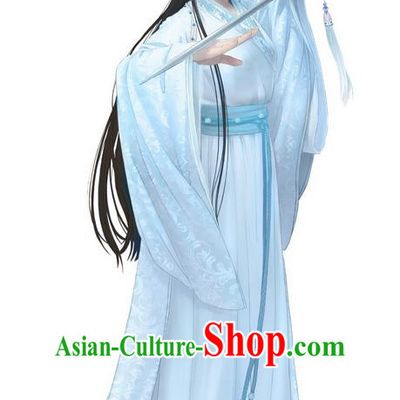 Traditional Ancient Chinese Elegant Female Swordsman Costume, Chinese Han Dynasty Imperial Princess Fairy Dress, Cosplay Chinese Peri Nobility Hanfu Trailing Clothing for Women