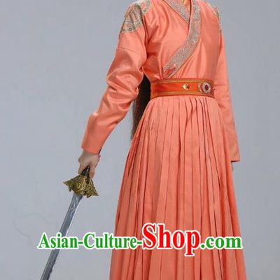 Traditional Ancient Chinese Elegant Female Swordsman Costume, Chinese Han Dynasty Imperial Princess Fairy Dress, Cosplay Chinese Chivalrous Hanfu Trailing Clothing for Women