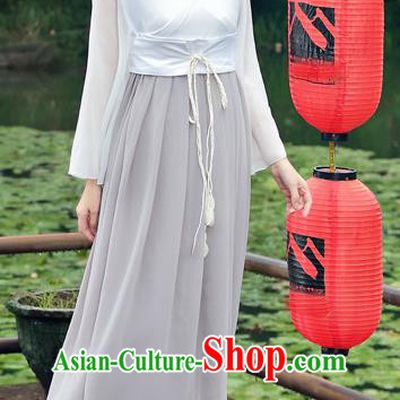Traditional Ancient Chinese National Costume, Elegant Hanfu Mandarin Sleeve Dress, China Han Dynasty Cheongsam Upper Outer Garment Elegant Dress Clothing for Women