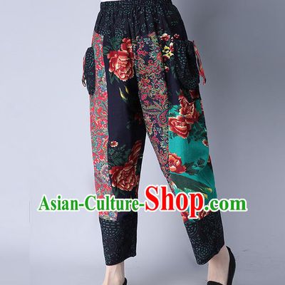 Traditional Chinese National Costume Plus Fours, Elegant Hanfu Bloomers, China Ethnic Minorities Tang Suit Folk Dance Pantalettes for Women