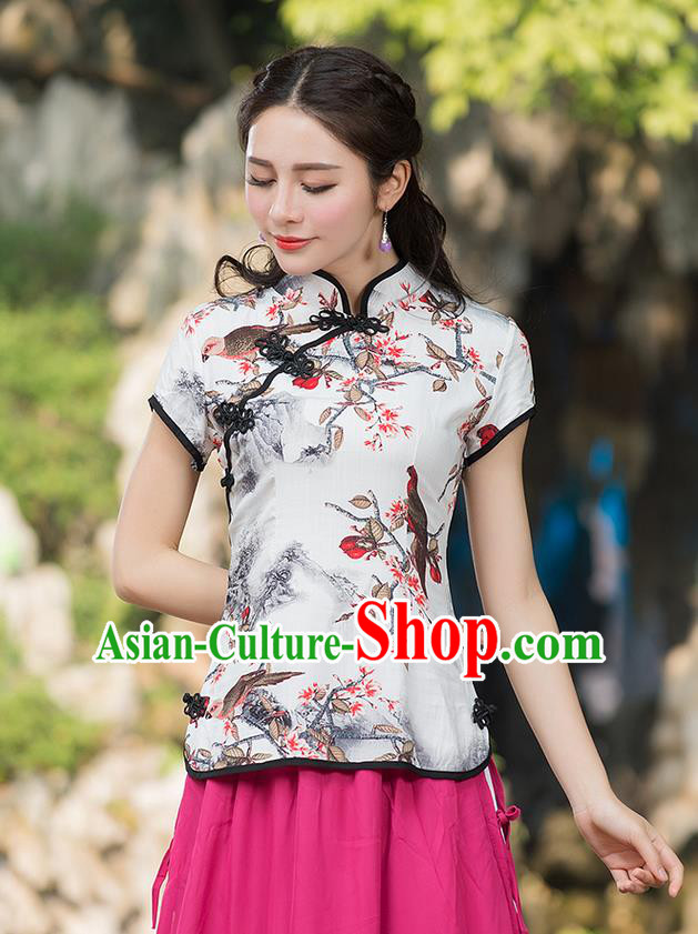 Traditional Ancient Chinese Young Women Cheongsam Dress Republic of China Tangsuit Stand Collar Blouse Dress Tang Suit Clothing for Women