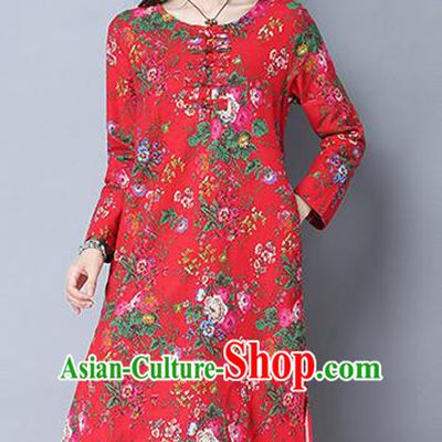 Traditional Ancient Chinese National Costume, Elegant Hanfu Red Dress, China Tang Suit National Minority Chirpaur Elegant Dress Clothing for Women