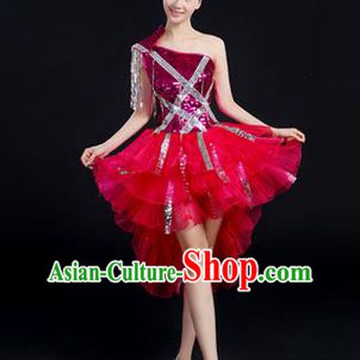 Traditional Chinese Modern Dancing Costume, Women Opening Dance Costume, Modern Dance Latin Dance Dress for Women