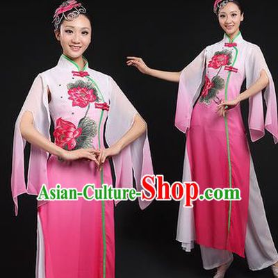 Traditional Chinese Yangge Fan Dancing Costume, Opening Dance Costume, Classic Dance Folk Lotus Dance Yangko Costume Drum Dance Pink Clothing for Women