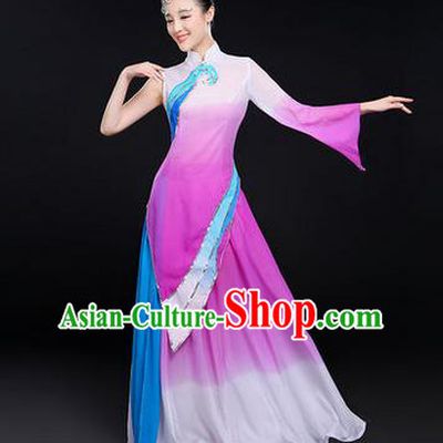 Traditional Chinese Yangge Fan Dancing Costume, Folk Dance Yangko Uniforms, Classic Dance Dress Drum Dance Clothing for Women
