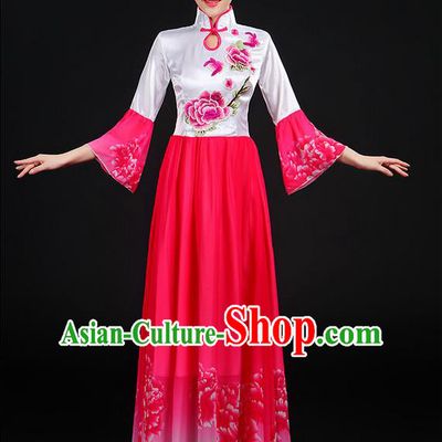 Traditional Chinese Modern Dancing Compere Costume, Women Opening Classic Chorus Singing Group Dance Uniforms, Modern Dance Classic Dance Cheongsam Dress for Women