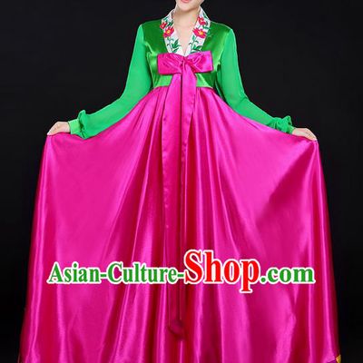 Traditional Chinese Korean Nationality Dancing Costume, Folk Dance Ethnic Costume, Chinese Koreans Minority Nationality Dancing Costume for Women