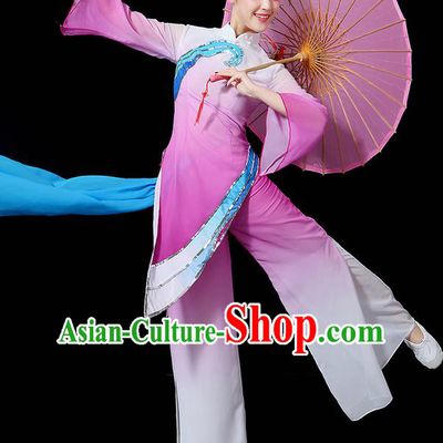 Traditional Chinese Yangge Fan Dancing Costume, Folk Dance Yangko Uniforms, Classic Umbrella Dance Elegant Dress Drum Dance Clothing for Women