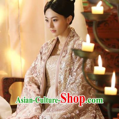 Traditional Ancient Chinese Imperial Consort Costume, Elegant Hanfu Fairy Clothing Chinese Teleplay Ten great III of peach blossom Role Su Jin Han Dynasty Imperial Concubine Tailing Embroidered Clothing for Women