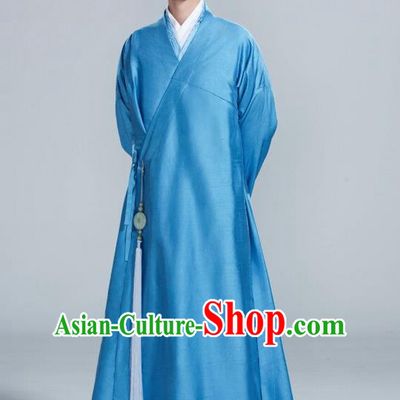 Traditional Ancient Chinese Nobility Childe Costume, Elegant Hanfu Male Lordling Dress, Cosplay China  Swordsman Blue Clothing for Men