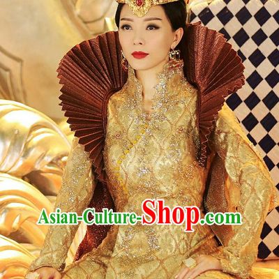 Traditional Ancient Chinese Imperial Empress Costume, Elegant Hanfu Immortal Queen Clothing, Chinese Aristocratic Queen Consort Embroidered Clothing for Women