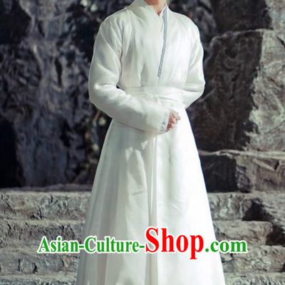 Traditional Ancient Chinese Elegant Swordsman Costume, Chinese Han Dynasty Jiang hu Taoist Priest Dress, Cosplay Chinese Teleplay Ten great III of peach blossom Role Young Justice Hanfu Clothing for Men