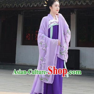 Traditional Ancient Chinese Young Lady Costume Embroidered Blouse and Skirt Complete Set , Elegant Hanfu Suits Clothing Chinese Tang Dynasty Imperial Princess Dress Clothing for Women