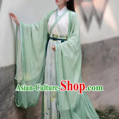Traditional Ancient Chinese Young Lady Elegant Costume Embroidered Wide Sleeve Cardigan Slant Opening Blouse and Skirt Complete Set , Elegant Hanfu Clothing Chinese Jin Dynasty Imperial Princess Clothing for Women