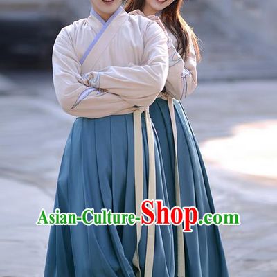 Traditional Ancient Chinese Costume Embroidered Blouse and Slip Skirt Complete Set , Elegant Hanfu Suits Clothing Chinese Han Dynasty Imperial Dress Clothing for Women for Men