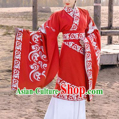 Traditional Ancient Chinese Young Lady Costume Embroidered Song Fringing and Corset Belt, Elegant Hanfu Curving-Front Unlined Garment Dress ChineseHan Dynasty Imperial Princess Dress Clothing for Women