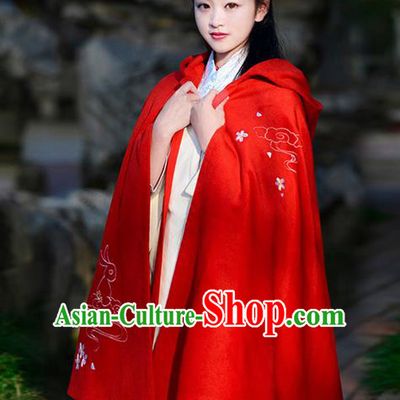 Traditional Chinese Ancient Ming Dynasty Princess Embroidered Mantle Cape for Women