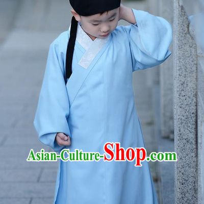 Traditional Ancient Chinese Children Elegant Costume Slant Opening Robe, Elegant Hanfu Clothing Chinese Ming Dynasty Scholar Clothing for Kids