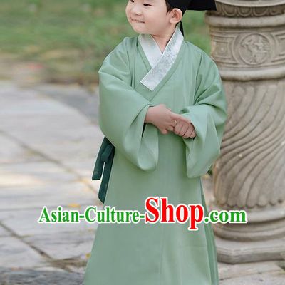 Traditional Ancient Chinese Children Elegant Costume Slant Opening Robe, Elegant Hanfu Clothing Chinese Han Dynasty Boys Scholar Clothing for Kids