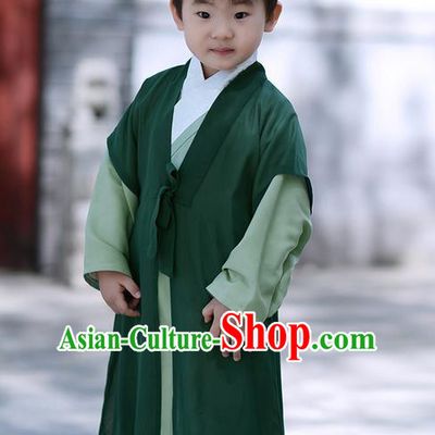 Traditional Ancient Chinese Children Elegant Costume Cardigan, Elegant Hanfu Clothing Chinese Han Dynasty Boys Scholar Clothing for Kids