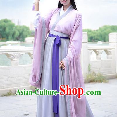 Traditional Ancient Chinese Young Lady Elegant Costume Embroidered Wide Sleeve Cardigan Slant Opening Blouse and Slip Skirt Complete Set, Elegant Hanfu Clothing Chinese Jin Dynasty Imperial Princess Clothing for Women