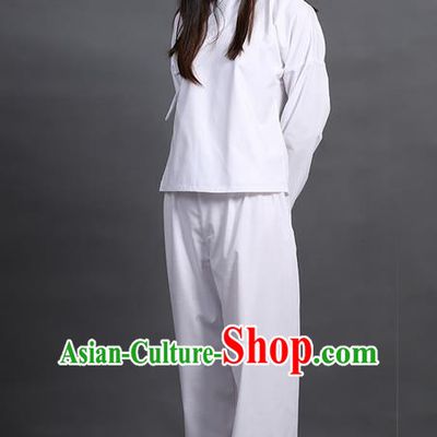 Traditional Ancient Chinese Young Lady Elegant Costume Slant Opening Blouse and Pants Complete Set, Elegant Hanfu Pajamas Clothing Chinese Han Dynasty Imperial Princess Clothing for Women