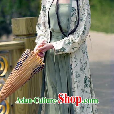 Traditional Ancient Chinese Young Lady Elegant Costume Embroidered BeiZi Long Cardigan, Elegant Hanfu Clothing Chinese Song Dynasty Imperial Princess Clothing for Women