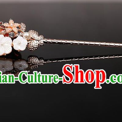 Traditional Handmade Chinese Ancient Classical Hair Accessories Bride Wedding Barrettes, White Hair Sticks Hair Jewellery, Hair Fascinators Hairpins for Women