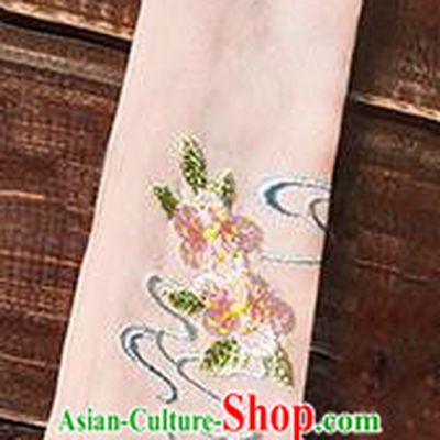 Traditional Ancient Chinese Young Lady Elegant Embroidered Peach Blossom Pink Snood Hairlace Bandeau for Women
