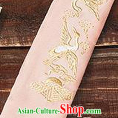 Traditional Ancient Chinese Young Lady Elegant Embroidered Crane Pink Snood Hairlace Bandeau for Women