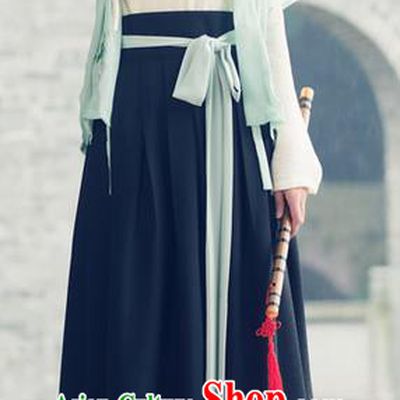 Traditional Ancient Chinese Costume, Elegant Hanfu Clothing Embroidered Green Half-Sleeves, China Han Dynasty Princess Elegant Clothing for Women