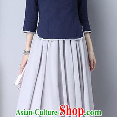 Traditional Chinese National Costume, Elegant Hanfu Blue Slant Opening Blouse, China Tang Suit Retro Plated Buttons Chirpaur Blouse Cheong-sam Upper Outer Garment Qipao Shirts Clothing for Women