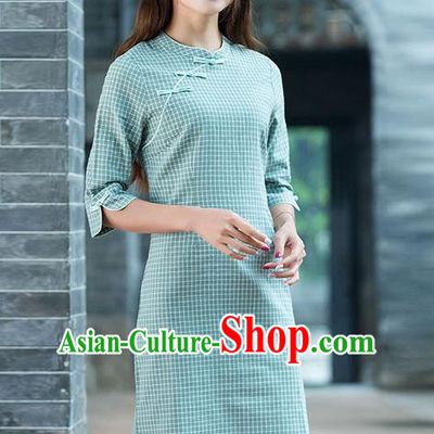 Traditional Ancient Chinese National Costume, Elegant Hanfu Mandarin Qipao Dress, China Tang Suit Chirpaur Republic of China Cheongsam Upper Outer Garment Elegant Dress Clothing for Women