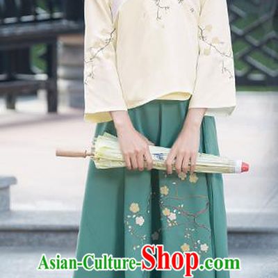 Traditional Ancient Chinese Costume, Elegant Hanfu Clothing Embroidered Slant Opening Blouse, China Han Dynasty Princess Elegant Clothing for Women
