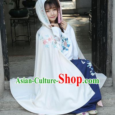 Traditional Chinese Ancient Ming Dynasty Princess Mantle Hooded Cape for Women