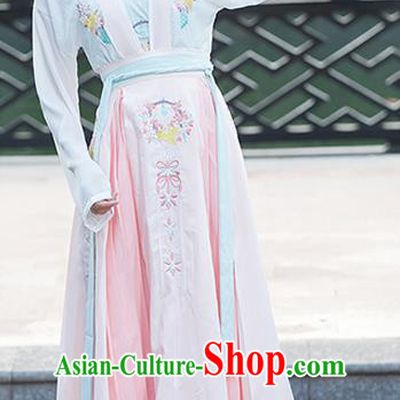 Traditional Ancient Chinese Costume, Elegant Hanfu Clothing Embroidered Dress, China Ming Dynasty Princess Elegant Slip Bust Skirt for Women