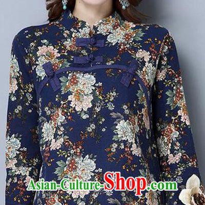 Traditional Chinese National Costume, Elegant Hanfu Embroidery Flowers Slant Opening Shirt, China Tang Suit Plated Buttons Chirpaur Blouse Cheong-sam Upper Outer Garment Qipao Shirts Clothing for Women