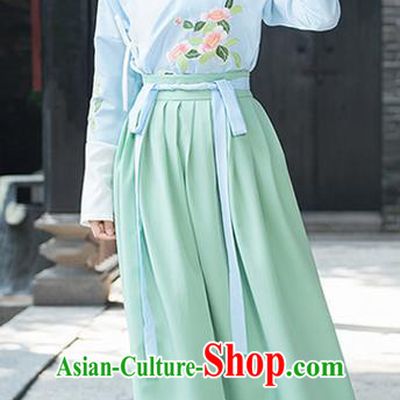 Traditional Ancient Chinese Young Lady Costume Embroidered Slip Skirt, Elegant Hanfu Suits Clothing Chinese Tang Dynasty Imperial Princess Bust Skirts for Women