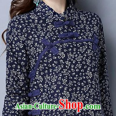 Traditional Chinese National Costume, Elegant Hanfu Embroidery Flowers Slant Opening Blue Shirt, China Tang Suit Plated Buttons Chirpaur Blouse Cheong-sam Upper Outer Garment Qipao Shirts Clothing for Women