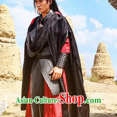 Traditional Ancient Chinese Elegant General Costume, Chinese Chivalrous Expert Armour Dress, Cosplay Chinese Television Drama Vagabondize Swordsman Chinese Ming Dynasty Prince Hanfu Clothing for Men