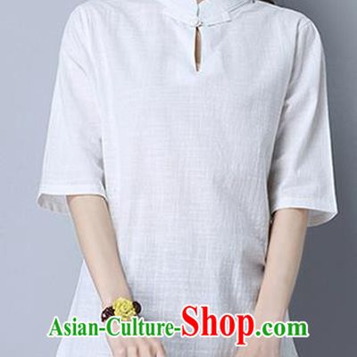 Traditional Ancient Chinese National Costume, Elegant Hanfu Mandarin Qipao Short Cheongsam White Dress, China Tang Suit Upper Outer Garment Elegant Dress Clothing for Women